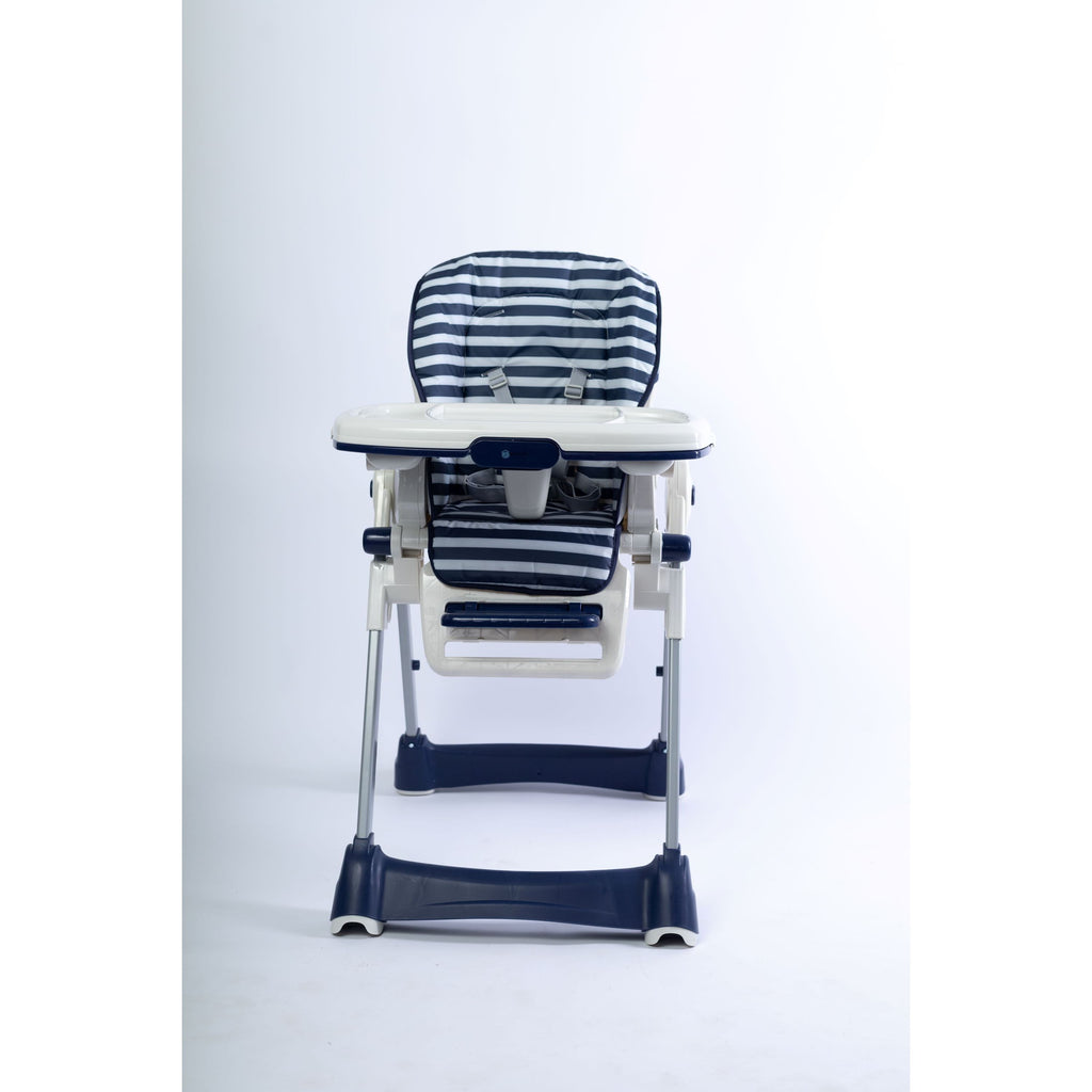 Bear Club Feeding High Chair with Removable Tray Blue Stripes Age- 6 Months & Above