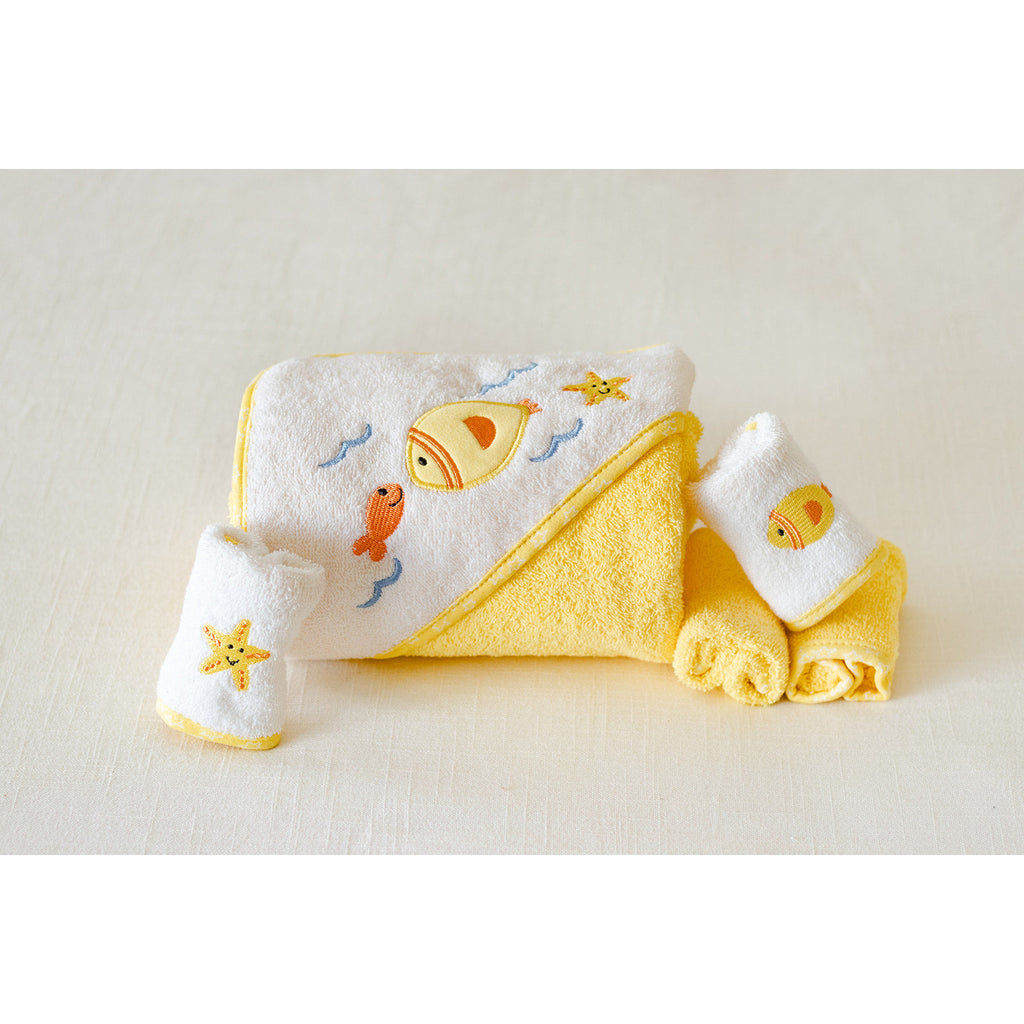 Bear Club Infant Hooded Towel  & Face Towel Set of 5 Assorted Age-Newborn & Above