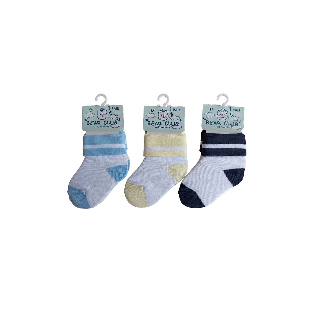Bear Club Infant Knitted Socks 3 pair Set Age- 6 - 12 Months -KK2198AM