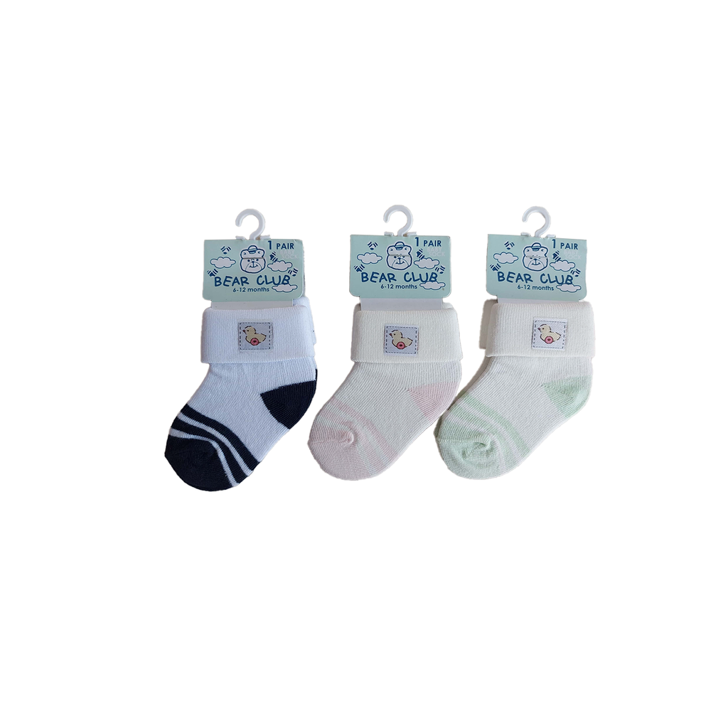 Bear Club Infant Knitted Socks 3 pair set Age- 6 - 12 Months -KK2197R