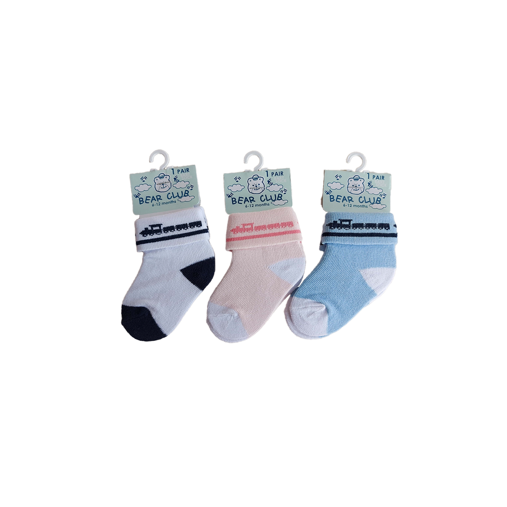 Bear Club Infant Knitted Socks 3 pair set Age- 6 - 12 Months -KK2414