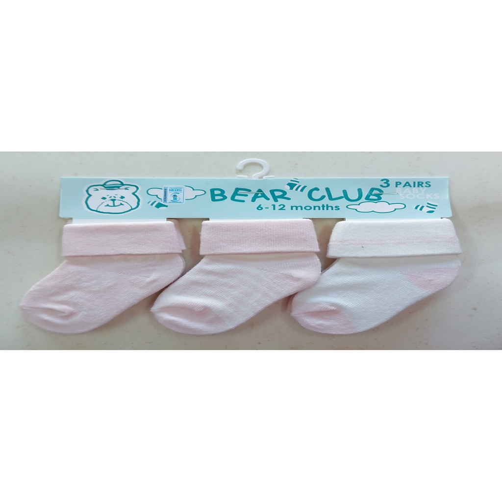 Bear Club Infants Knitted Socks Set of 3 KK2120A Age-6 Months to 12 Months