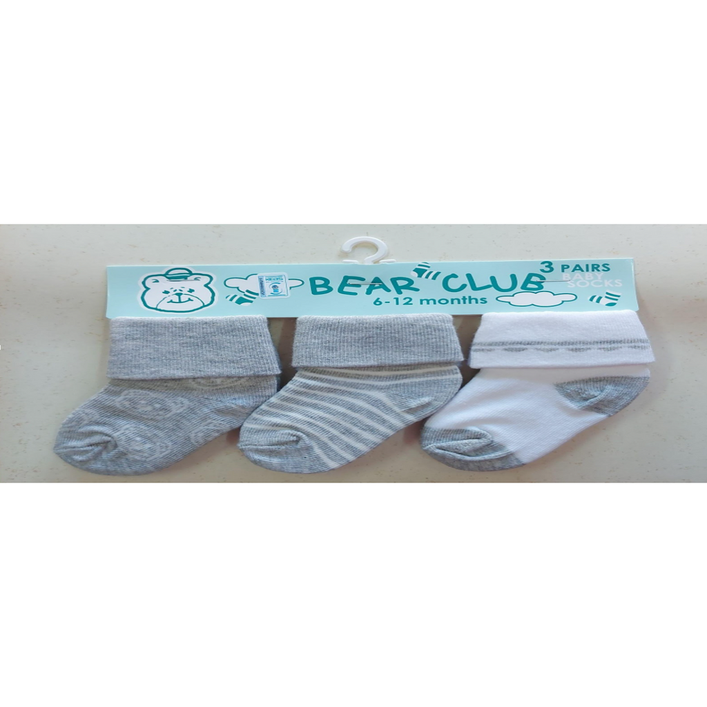 Bear Club Infants Knitted Socks Set of 3 KK2120D Age-6 Months to 12 Months