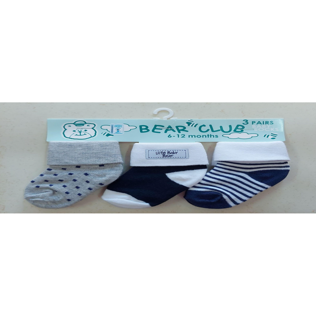 Bear Club Infants Knitted Socks Set of 3 KK94664WB Age-6 Months to 12 Months