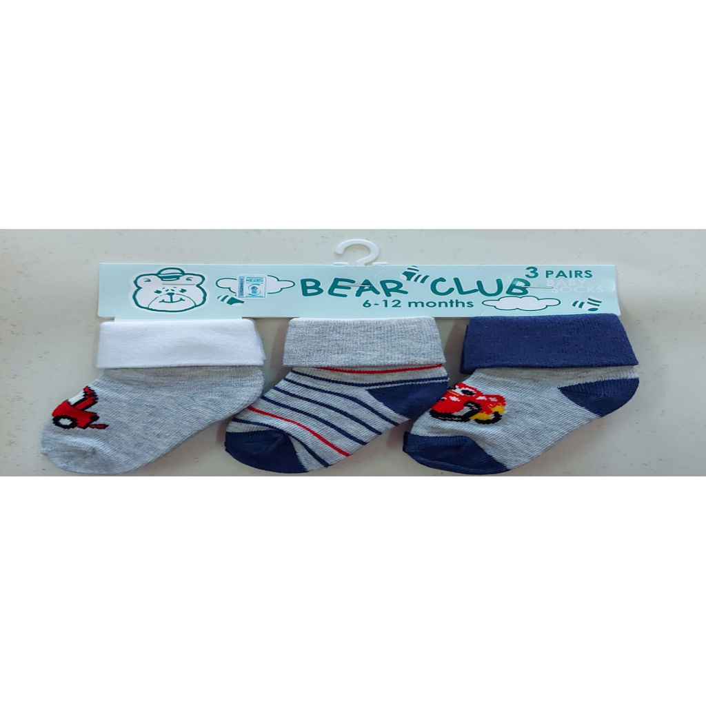 Bear Club Infants Knitted Socks Set of 3 KK94728E Age-6 Months to 12 Months