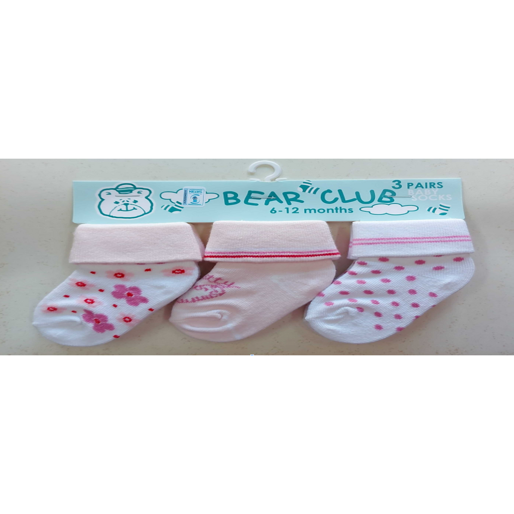 Bear Club Infants Knitted Socks Set of 3 KK94750 Age-6 Months to 12 Months