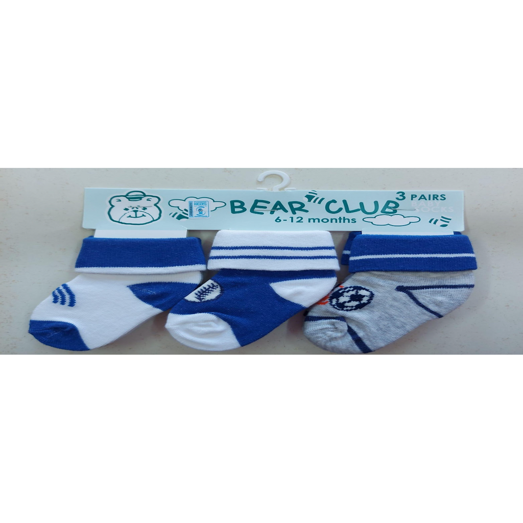 Bear Club Infants Knitted Socks Set of 3 KP94591 Age-6 Months to 12 Months