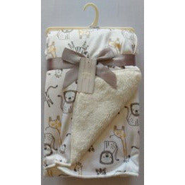 Bear Club Jungle Safari Baby  Blanket 75X100Cm White/Pink  Age- Newborn & Above