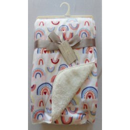 Bear Club  Rainbow Baby Blanket 75X100Cm White/Multicolor  Age- Newborn & Above