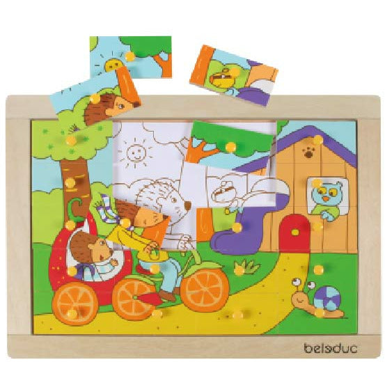 Beleduc Picture Puzzle Hedgehog Multicolor Age-24 Months & Above
