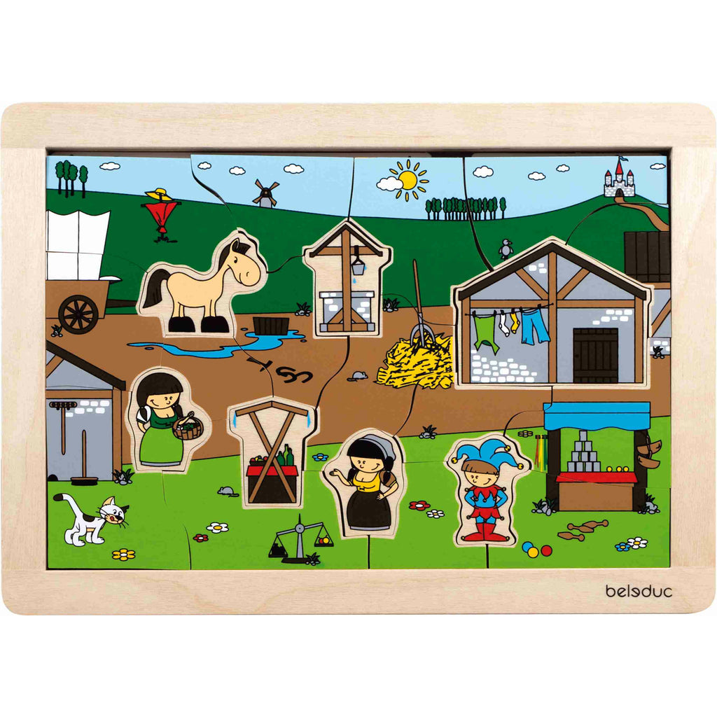 Beleduc Role Play Puzzle - Market Multicolor Age-24 Months & Above