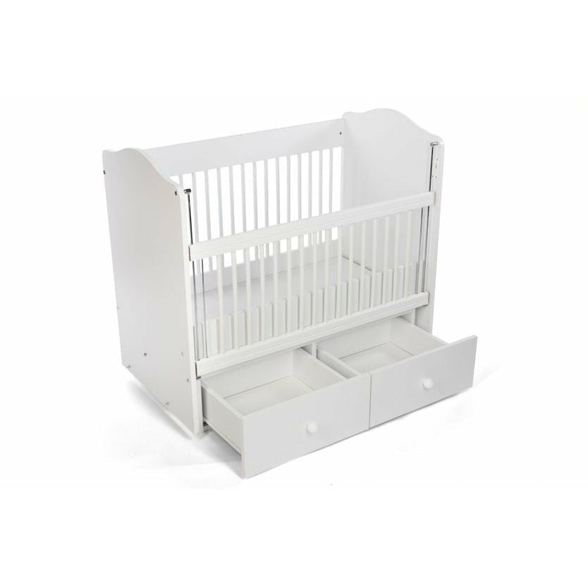 Belis Nino Convertible Baby Bed with Drawers 50 x 100cm, Dove