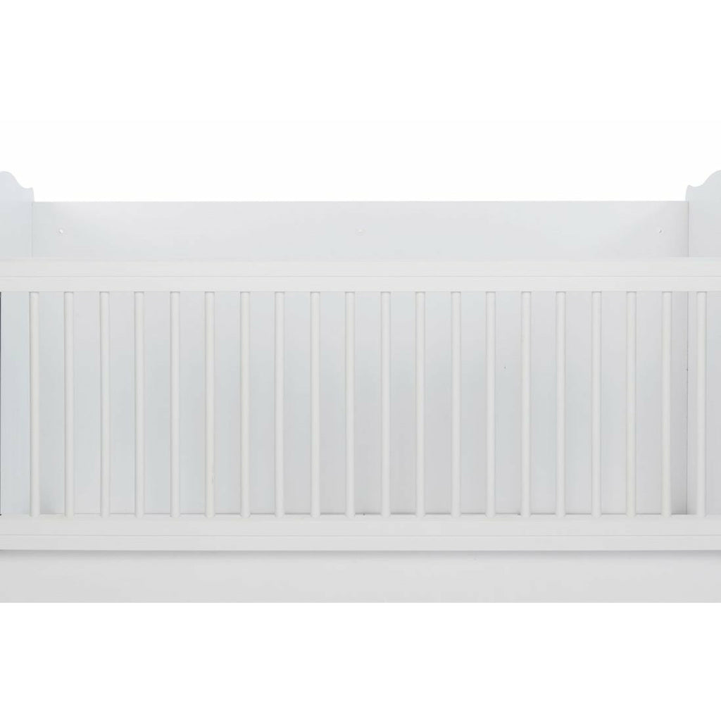 Belis Nino Convertible Baby Bed with Drawers 60 x 120cm White Age- Newborn to 4 Years