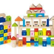 VIGA Block Set - Alphabet & Numbers (100pcs) Age 2Y+