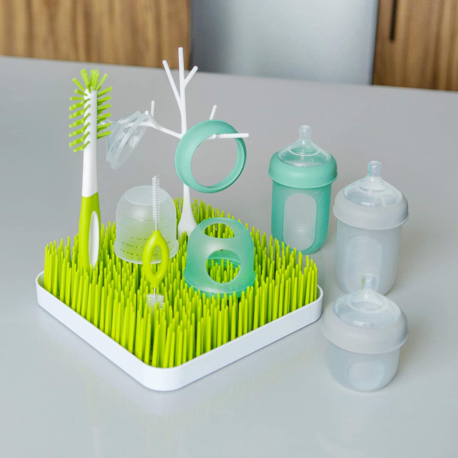 Tomy Boon Nursh Silicone Bottle Grass Bundle Adult Peekaboo