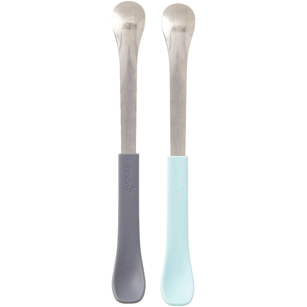 Boon SWAP 2-in-1 Feeding Spoons 2-Piece Set Mint/Grey Age- 2 Years & Above 