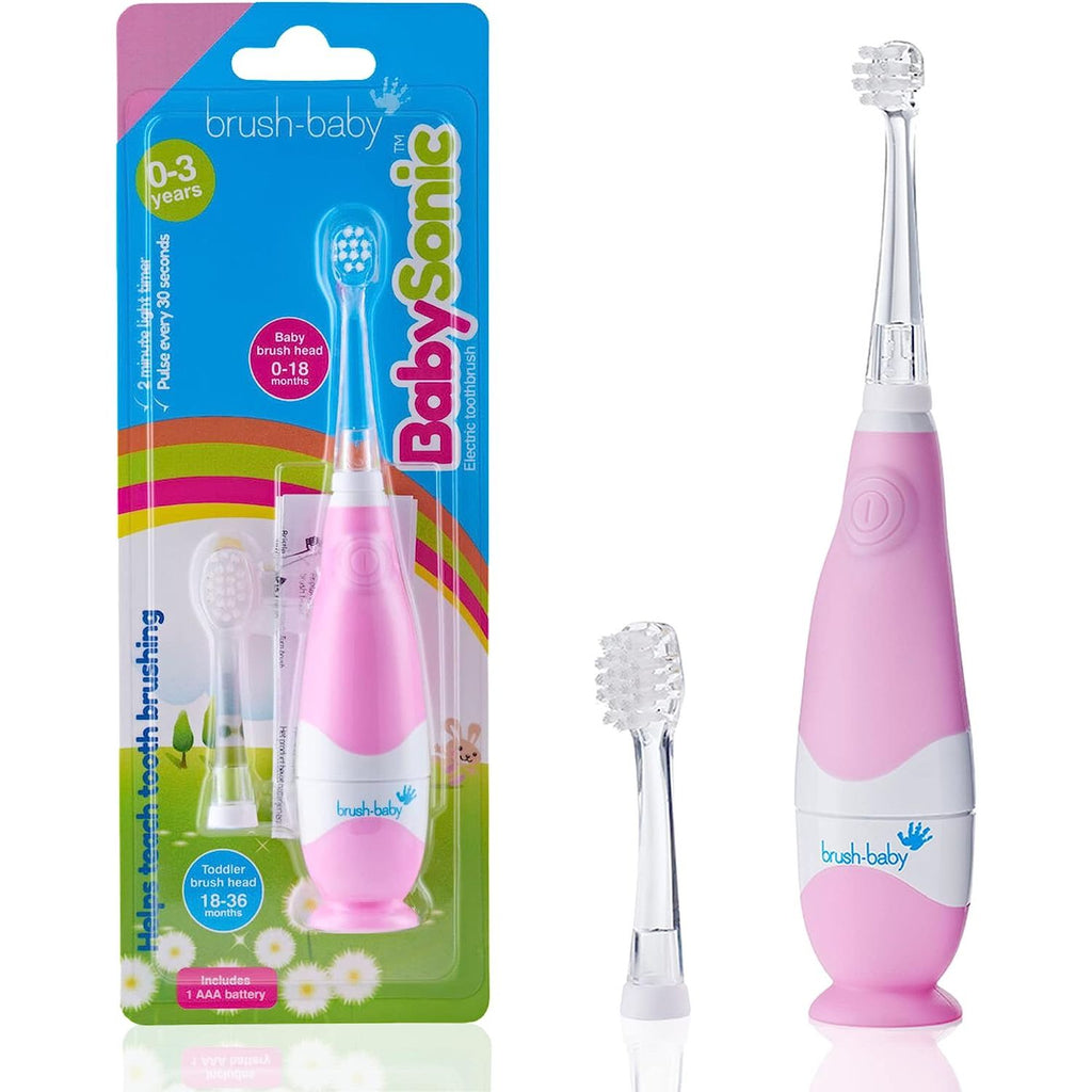 Brush Baby Baby Sonic Electric Toothbrush Pink Age-  Age- Newborn to 3 Years