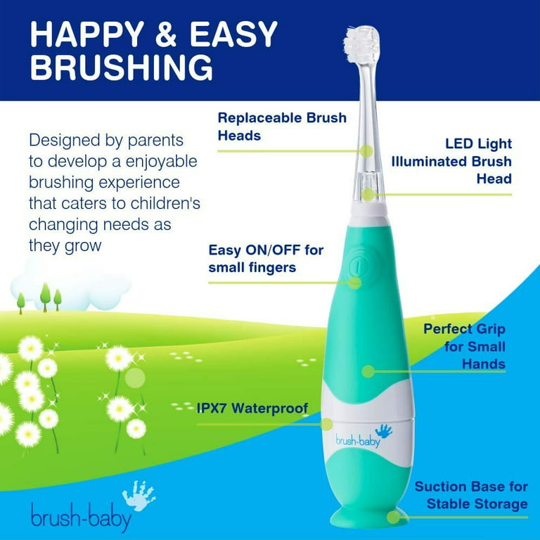 Brush Baby Baby Sonic Electric Toothbrush Teal  Age- Newborn to 3 Years