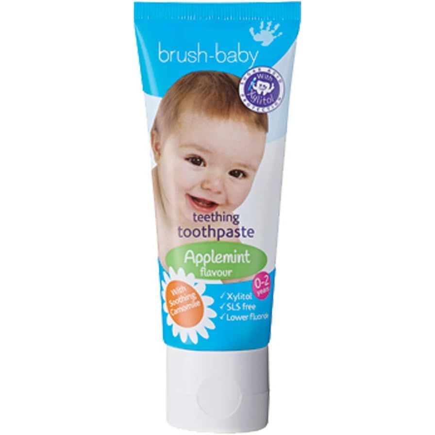 Brush Baby Teething Toothpaste 50Ml Applemint Flavored Age- Newborn to 24 Months