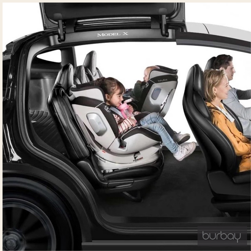 Burbay Grand ISOFIX 360 Rotatable Baby Car Seat Light Grey/Black Age- Newborn to 12 Years