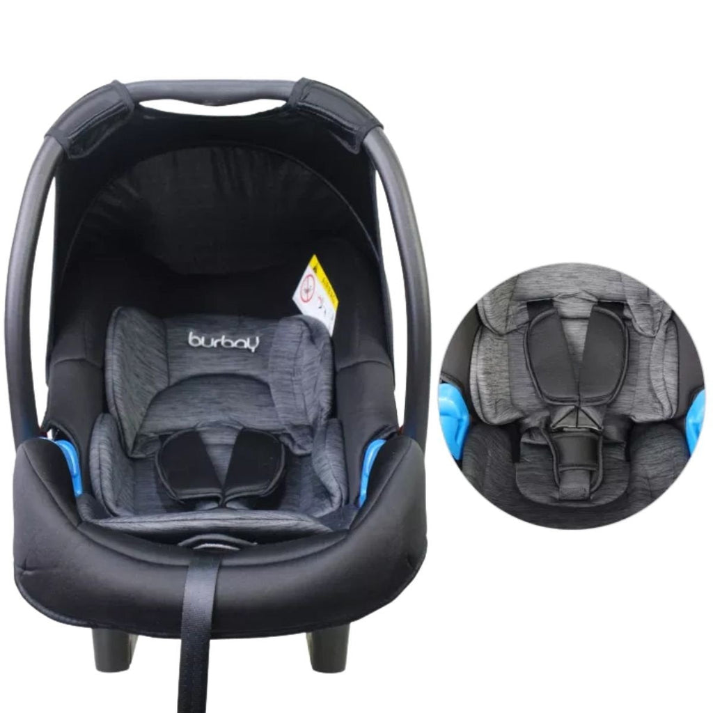 Burbay Stage 1 Universal Lightweight Safety and Comfort Infant Carseat Grey Age- Newborn & Above (Holds upto 13 Kgs)
