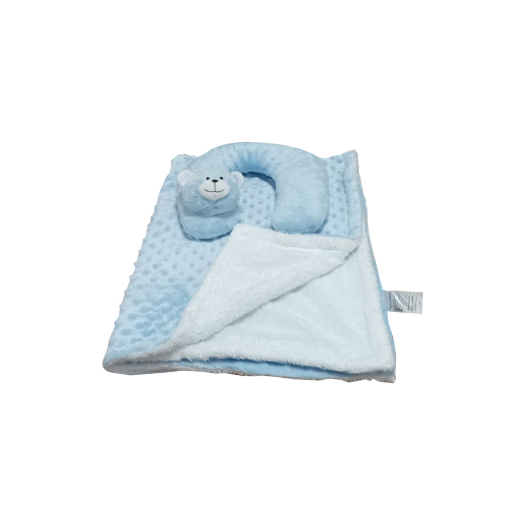 Burbay Teddy Bear Baby Blanket Blue Age- Newborn & Above 