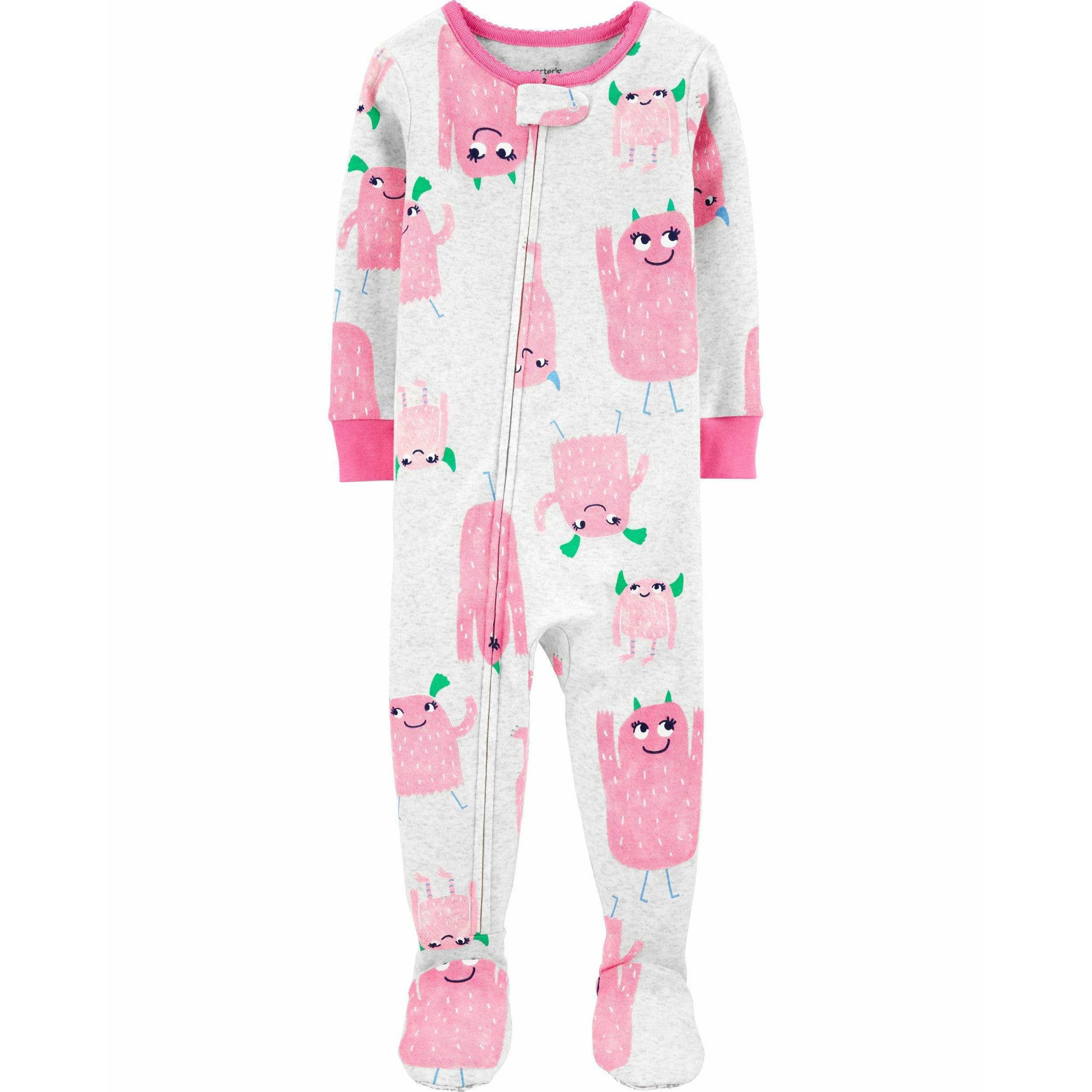 Carter's 1-Piece 100% Snug Fit Cotton Footie Pjs Girl Multicolor