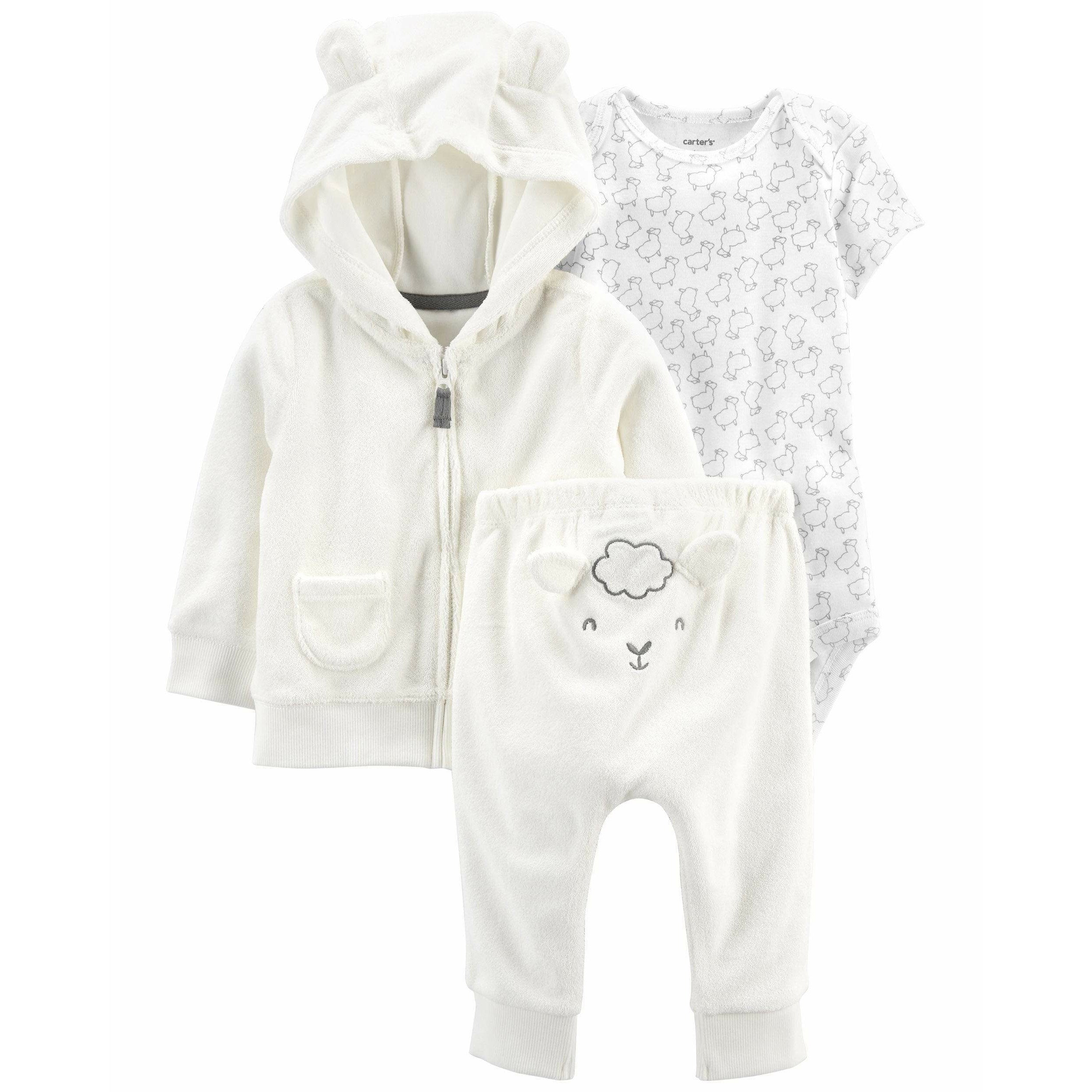 Carter s 3 Piece Little Jacket Set Unisex White 1L773110 Peekaboo