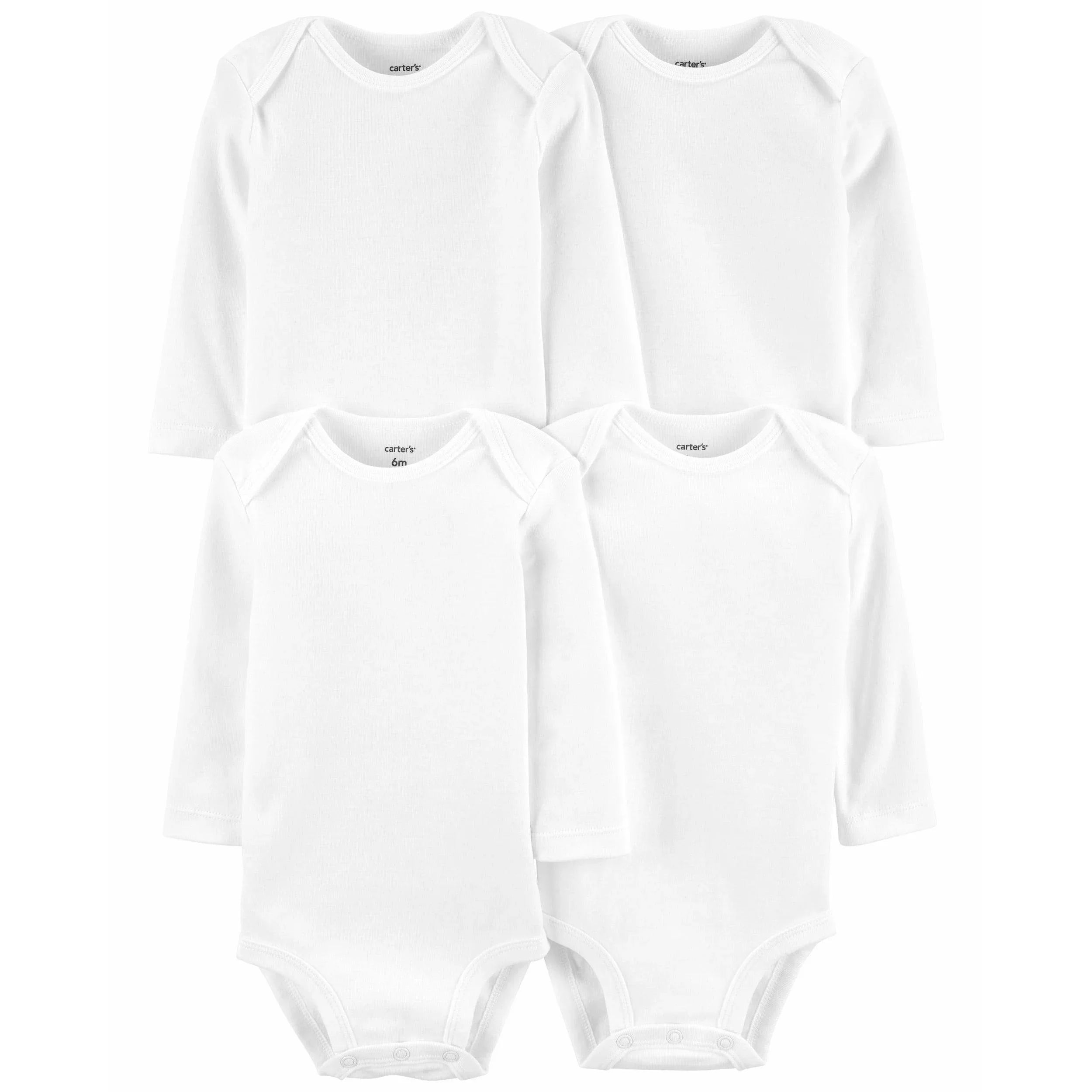 Carter's 4-Pack Long-Sleeve Original Bodysuits Unisex White 1I982410/126G776