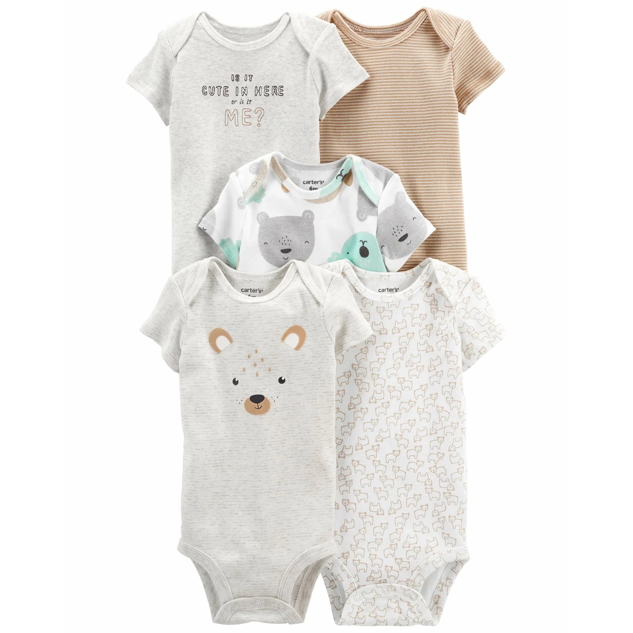 Carter's 5-Pack Short-Sleeve Bodysuits Unisex Multicolor 1L773710