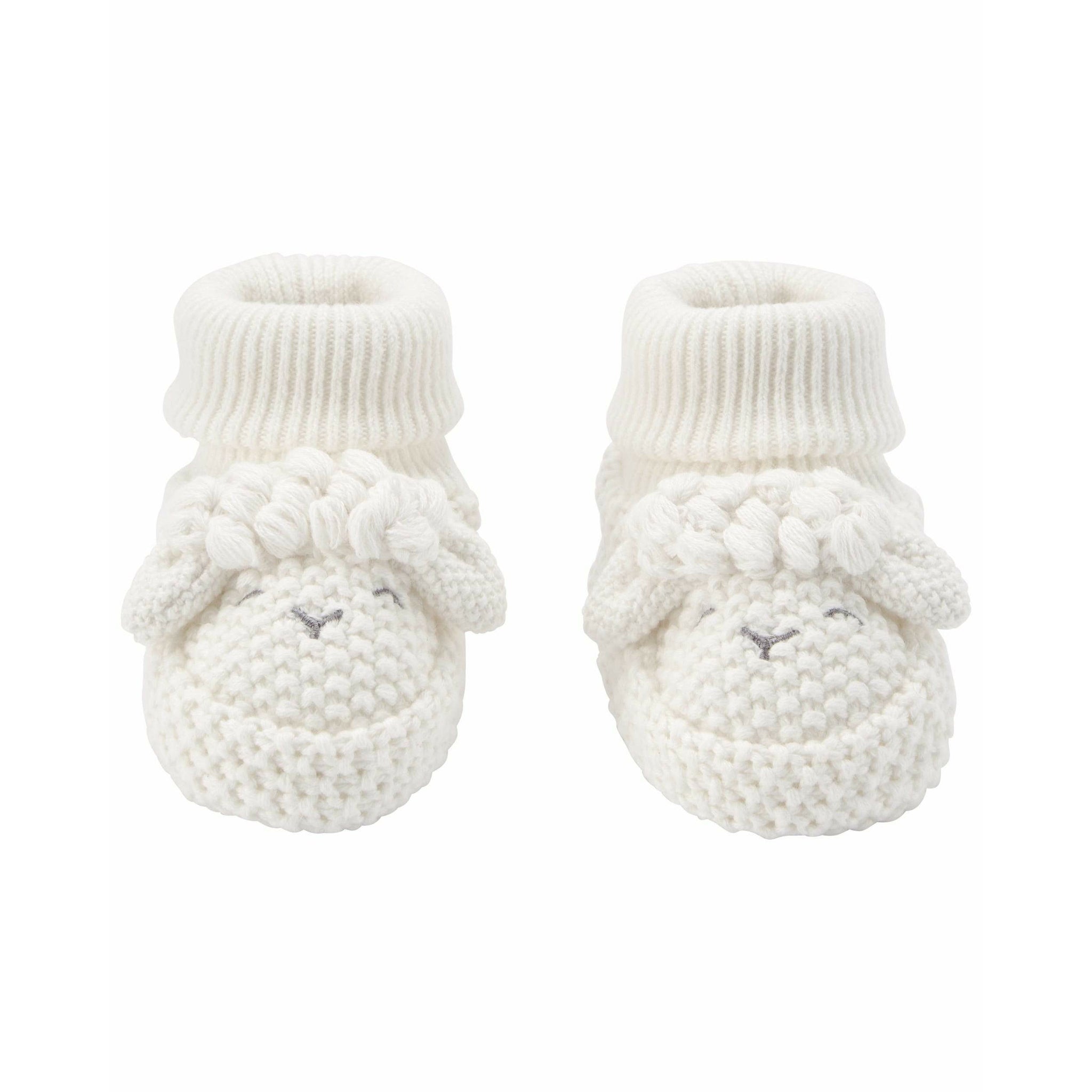 Carter's Lamb Crochet Booties Unisex White 1L766510 Peekaboo