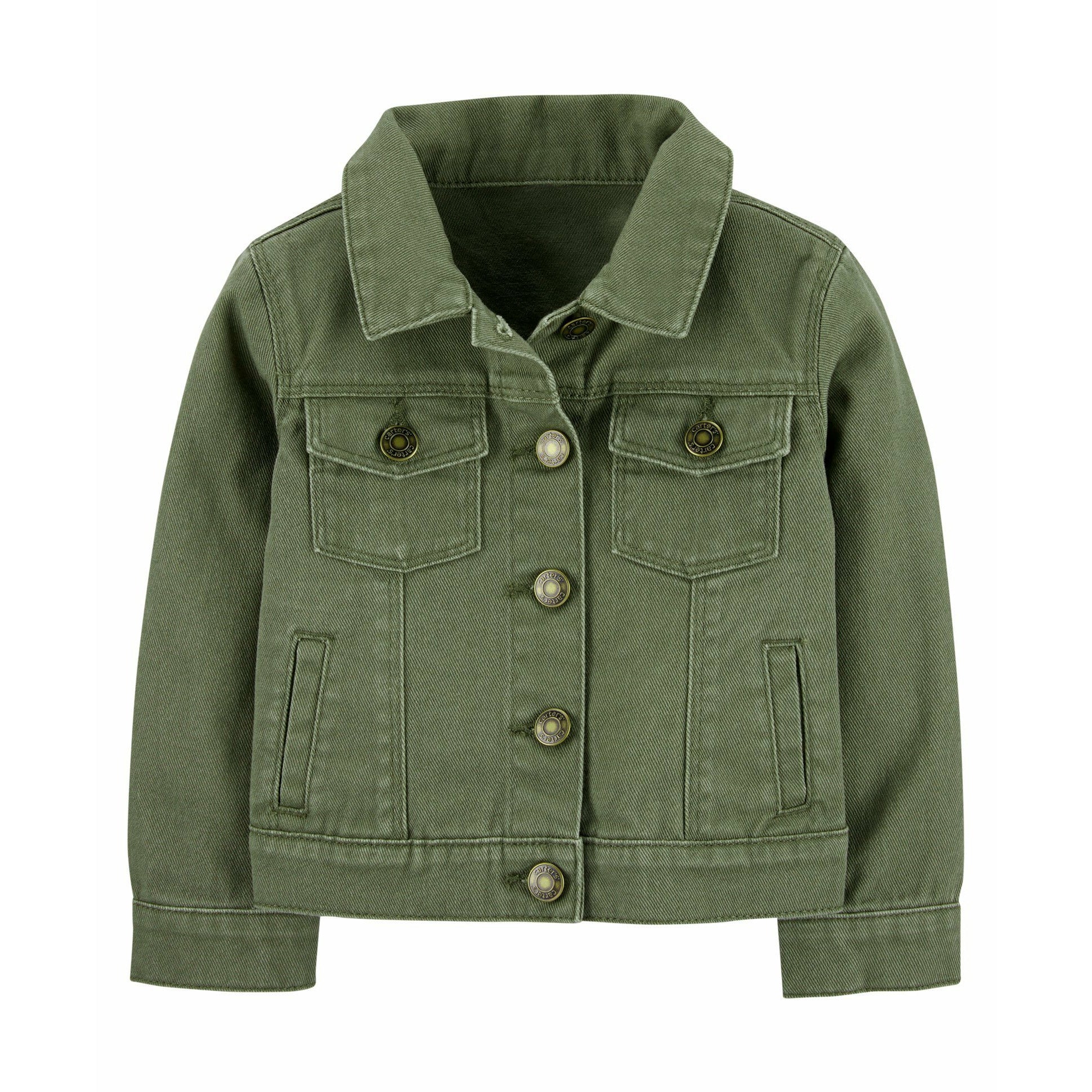 Ladies green denim outlet jacket