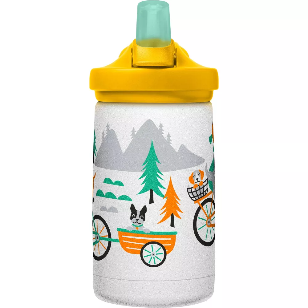 CamelBak Biking Dogs eddy+ Kids Stainless Steel Vacuum Insulated Kids Water Bottle 12oz Multicolor Age- 3 Years & Above