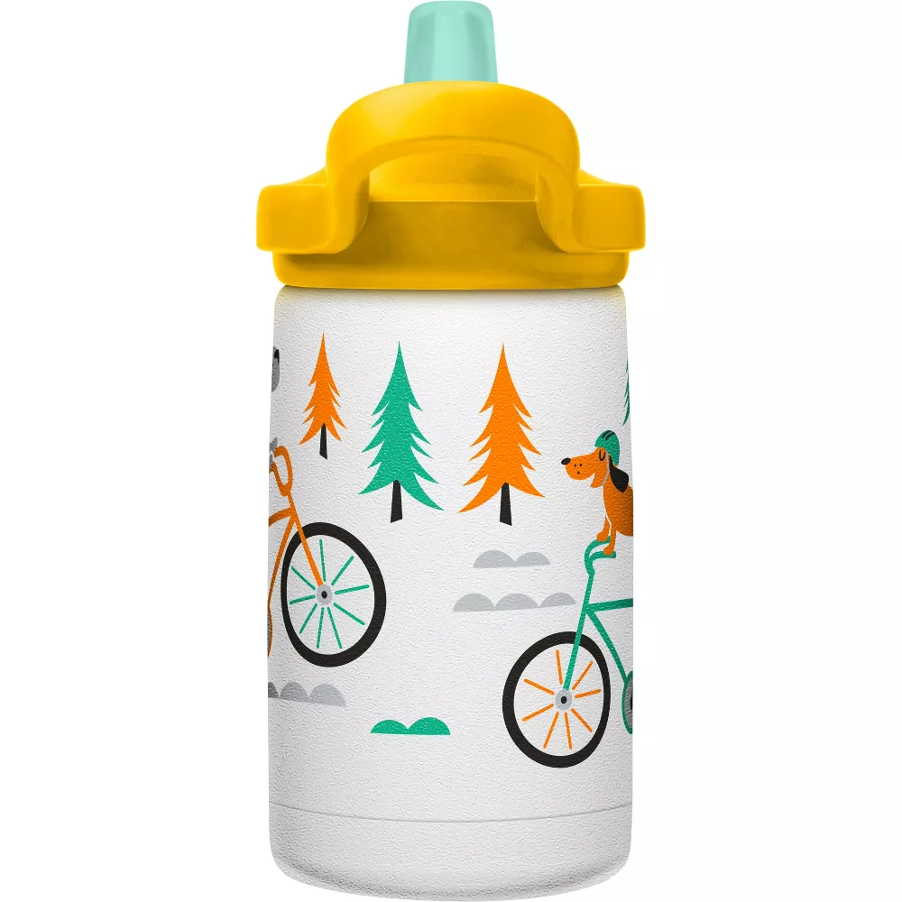 CamelBak Biking Dogs eddy+ Kids Stainless Steel Vacuum Insulated Kids Water Bottle 12oz Multicolor Age- 3 Years & Above