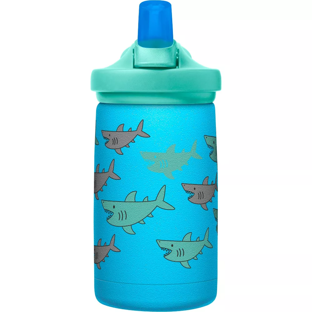 CamelBak School of Sharks eddy+ Kids Stainless Steel Vacuum Insulated Kids Water Bottle 12oz Multicolor Age- 3 Years & Above