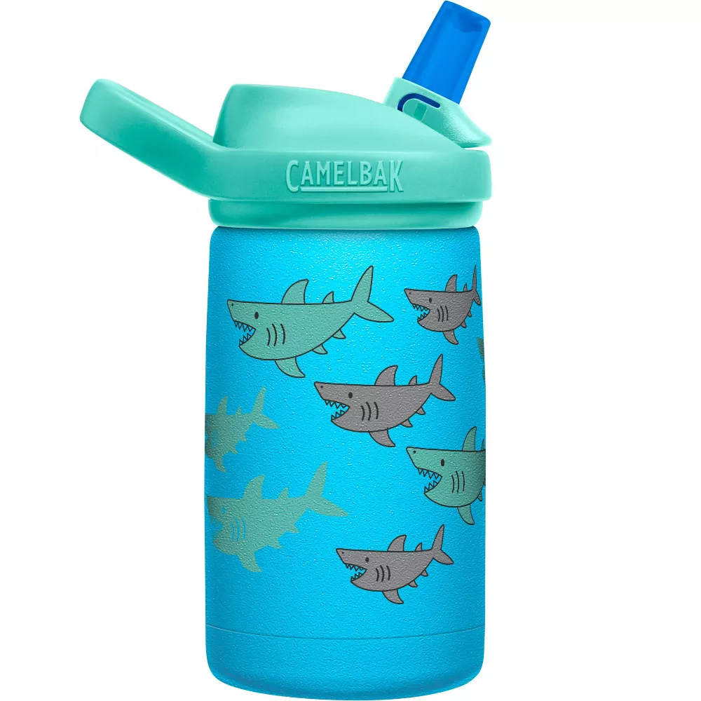CamelBak School of Sharks eddy+ Kids Stainless Steel Vacuum Insulated Kids Water Bottle 12oz Multicolor Age- 3 Years & Above