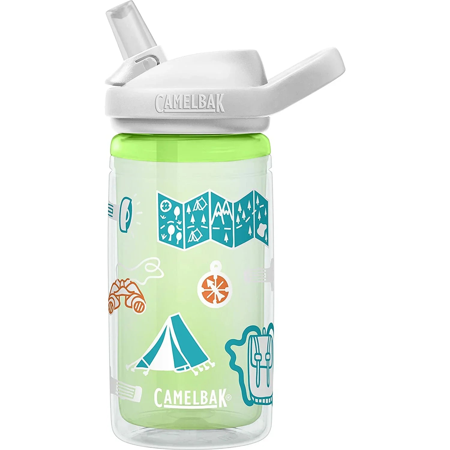 Camelbak eddy+ Kids Insulated 14oz, Adventure Map Water Bottle -Age 8 Years & Above