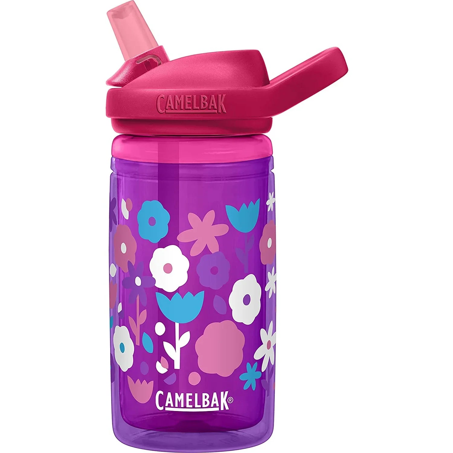 Camelbak eddy+ Kids Insulated 14oz, Flower Power Water Bottle -Age 8 Years & Above
