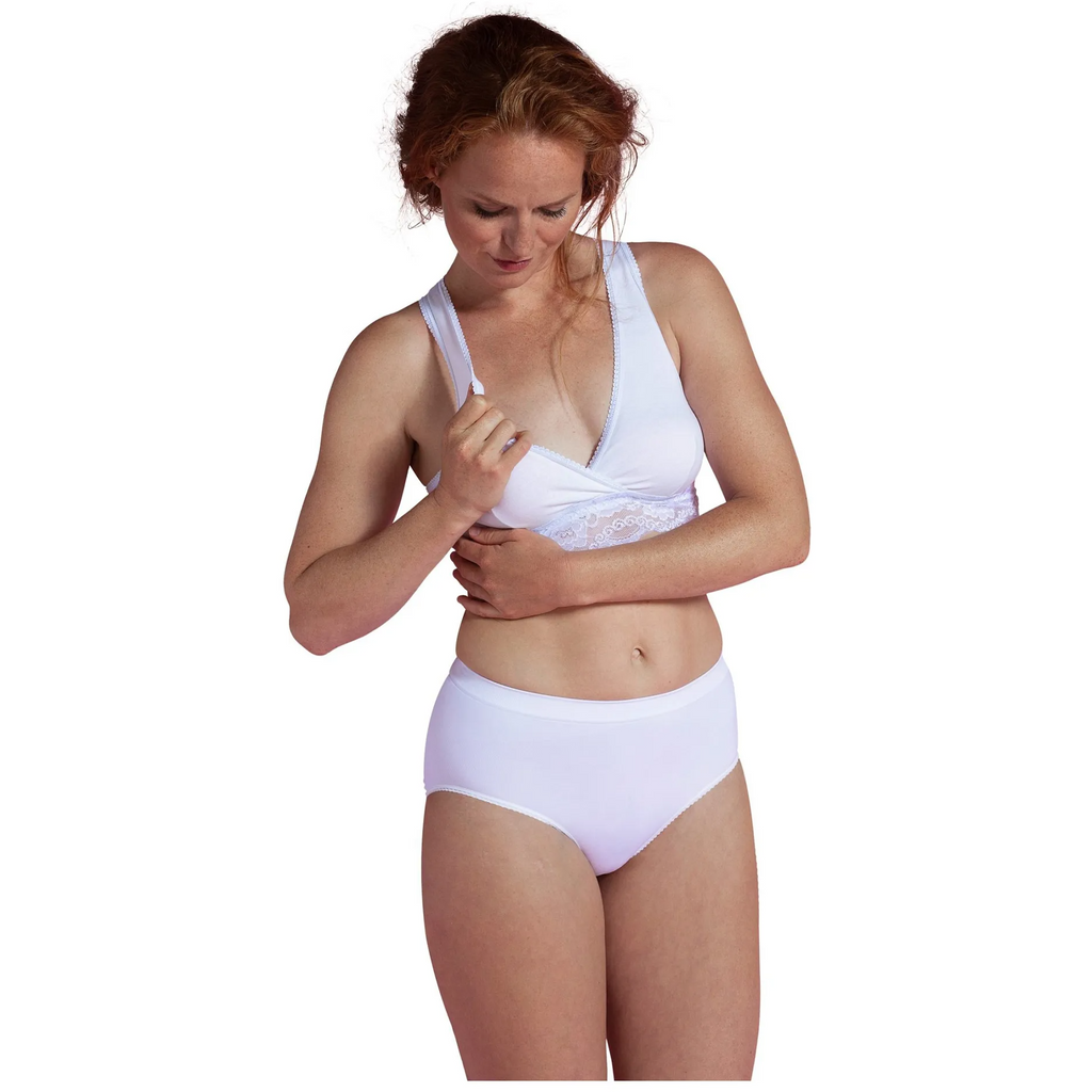 Carriwell Crossover Sleeping Nursing Bra White- Extra Large for Mothers