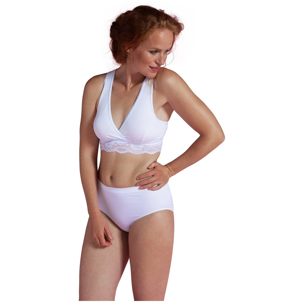 Carriwell Crossover Sleeping Nursing Bra White- Extra Large for Mothers