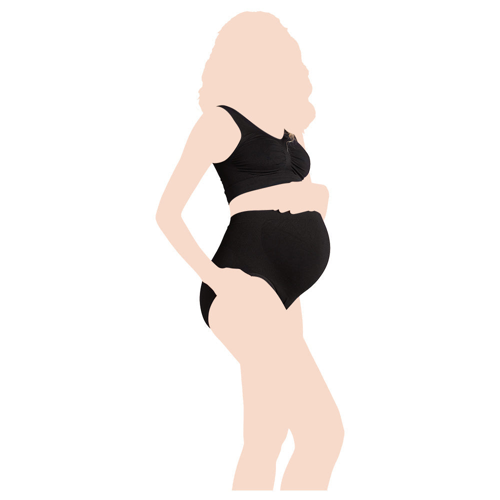 Maternity Support Seamless Panty Black-Small for Mothers