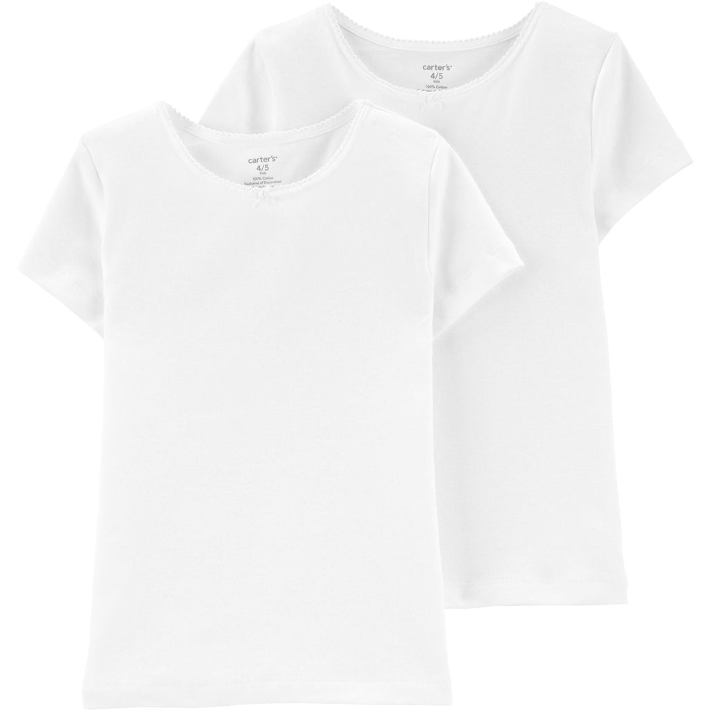 Carter's 2-Pack Cotton Undershirts Girls White 3H740910