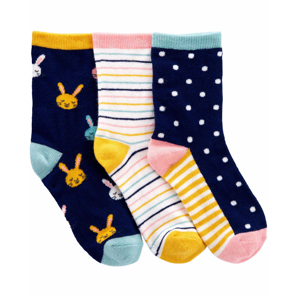 Carter's 3-Pack Bunny Socks Girls Multicolor Assorted 3J072910