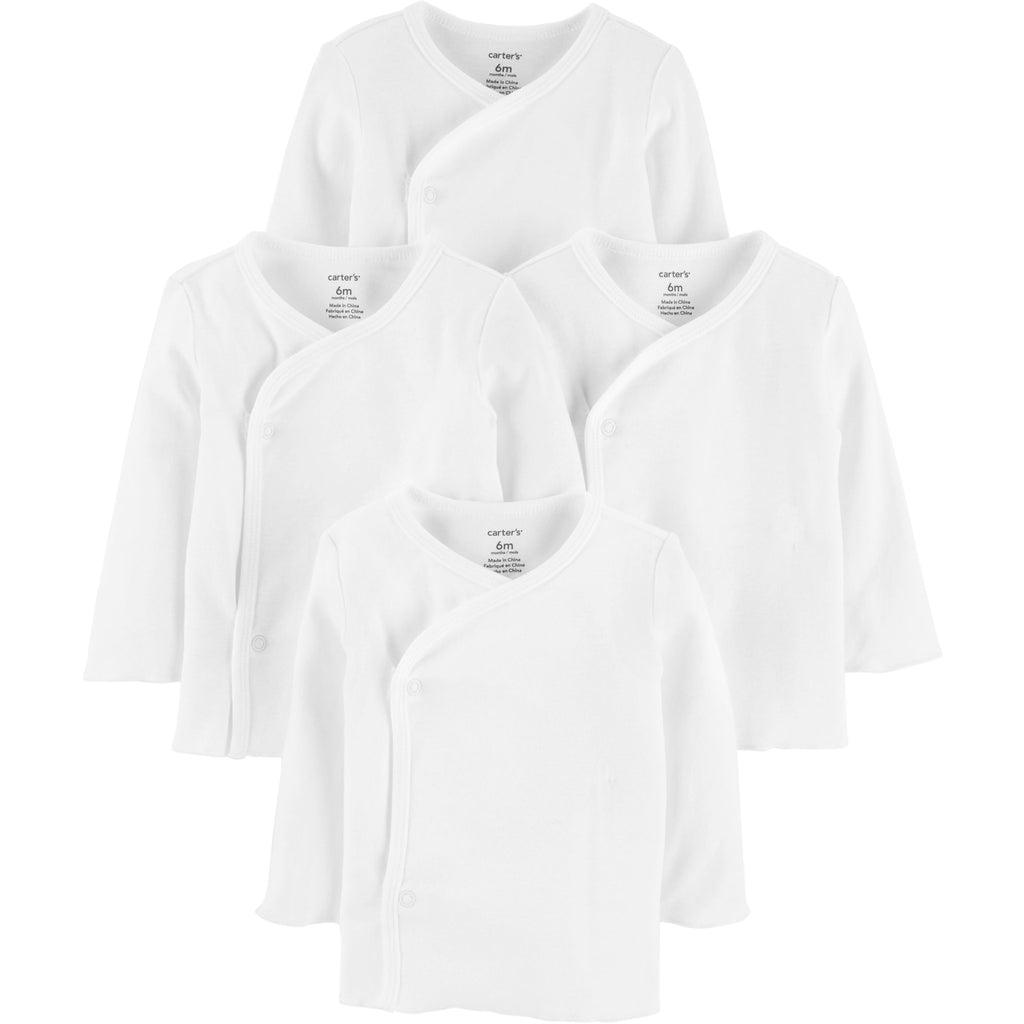 Carter's 4-Pack Side-Snap Tees Unisex White 1I982510