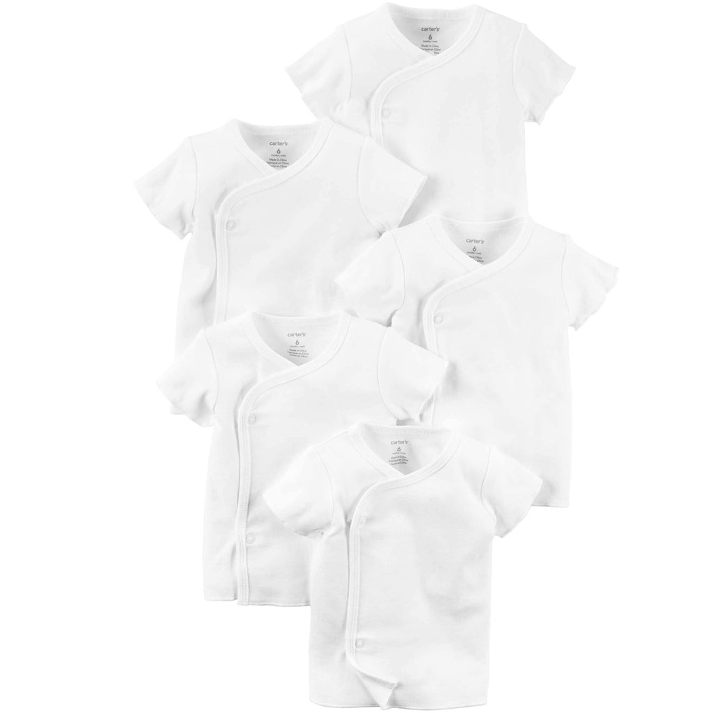 Carter's Baby 5-Pack Short-Sleeve Side-Snap Tees Unisex White 19191410