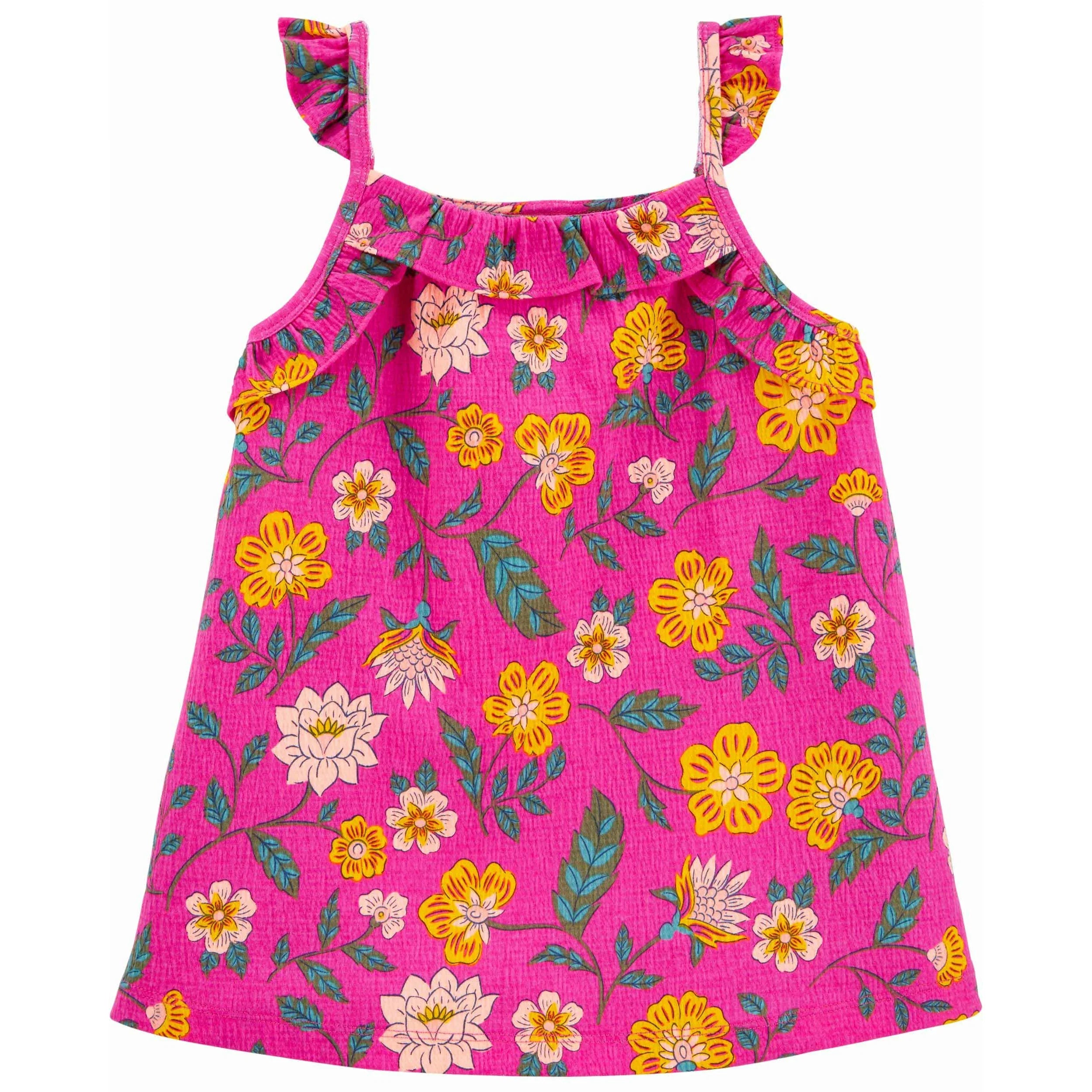 Carter's Floral Crinkle Jersey Tank Girl Multicolor 3I921810 - Peekaboo