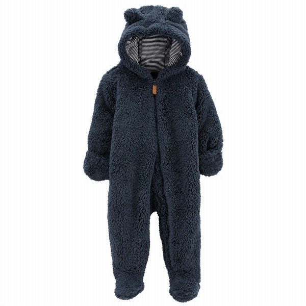 Carter's Infant Boys Sherpa Pram Onesie Navy Blue 1N997910