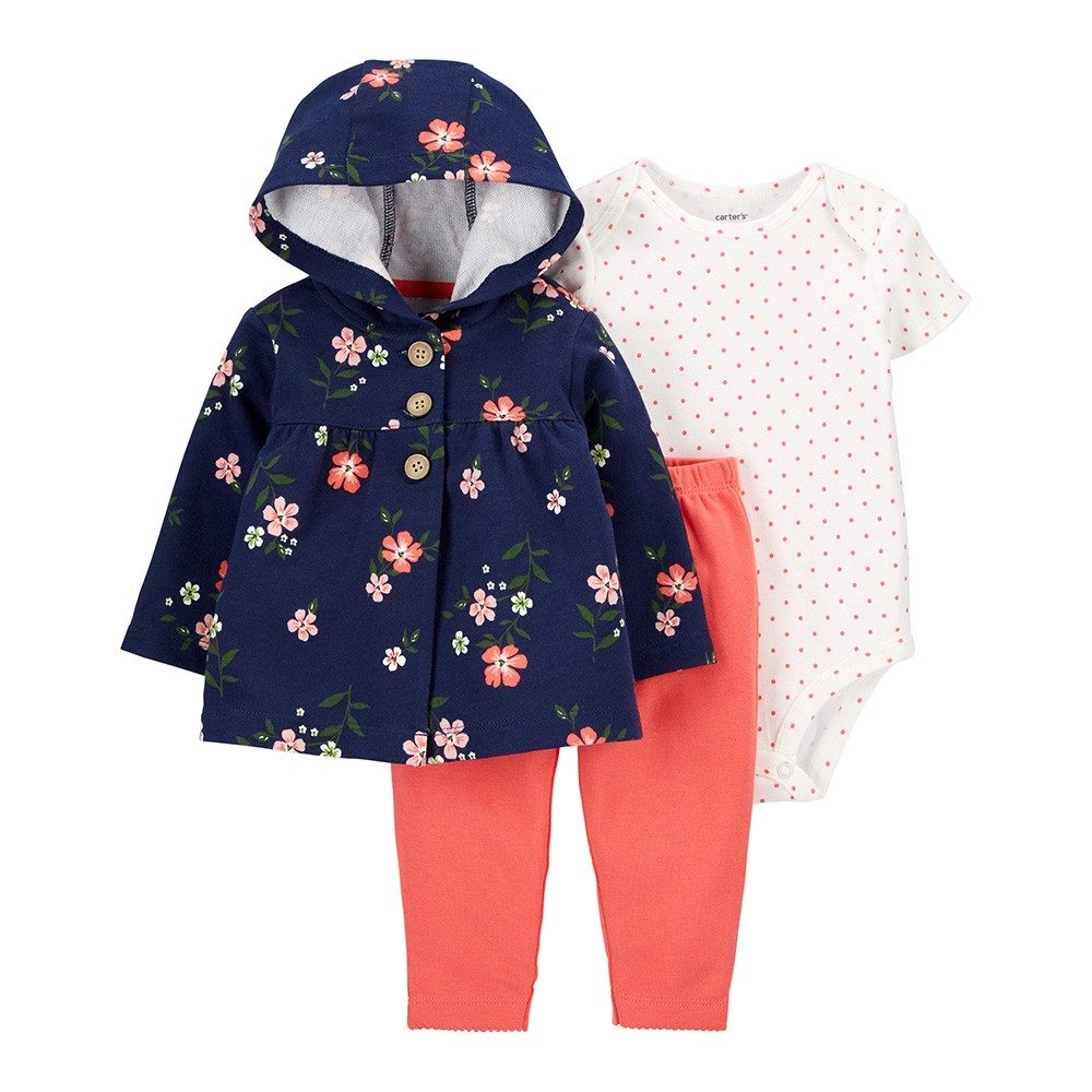 Carter's Infant Girls 3-Piece Floral Little Cardigan Set Multicolor 1J080010