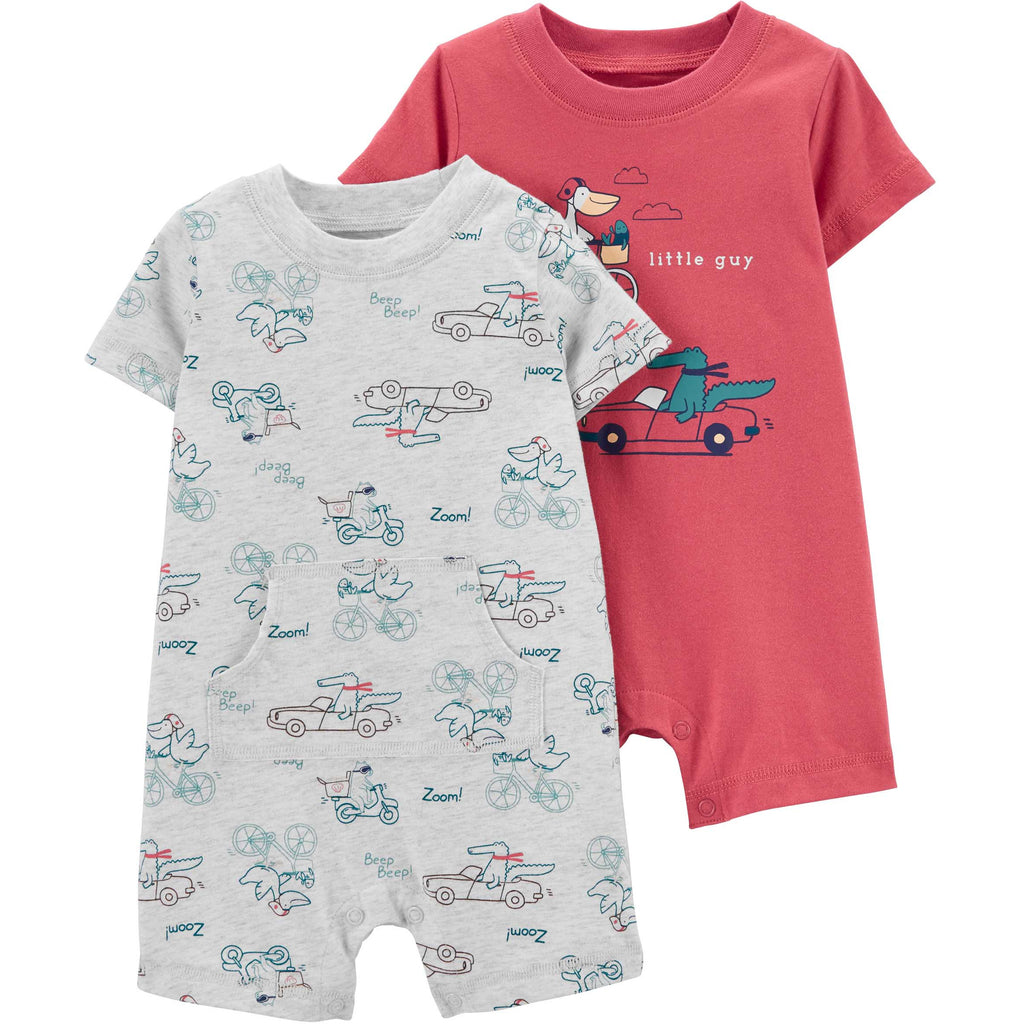 Carter's Infants Boys 2-Pack Car Rompers Multicolor 1N082810