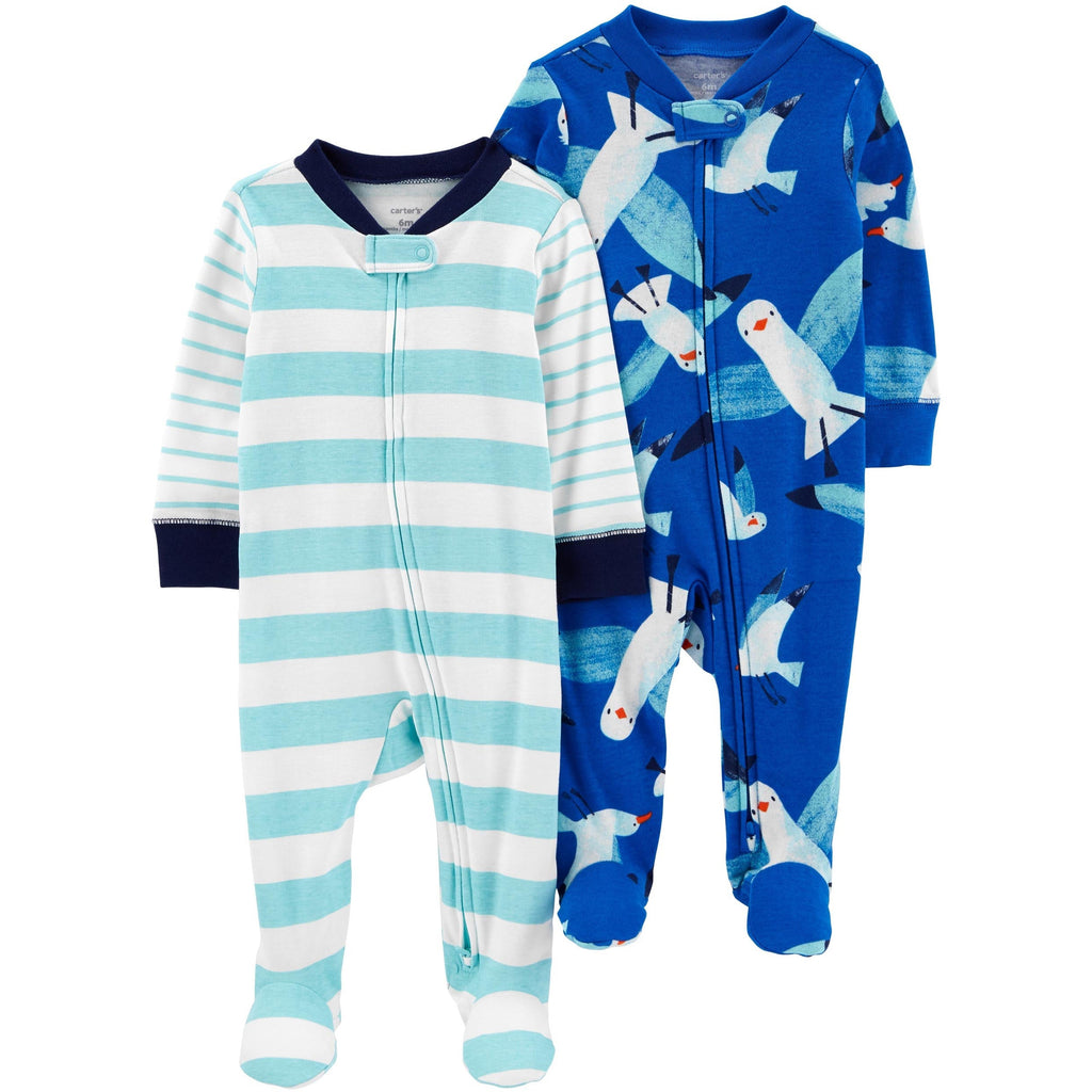 Carter's Infants Boys 2-Pack Zip-Up Sleep & Plays Blue 1N041810